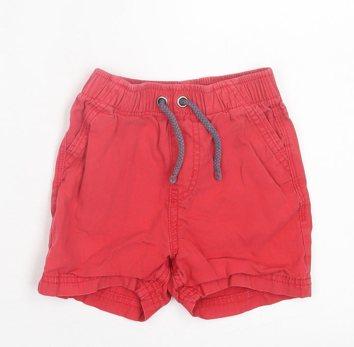 George Boys Red Cotton Cropped Trousers Size 12-18 Months Tie - Shorts