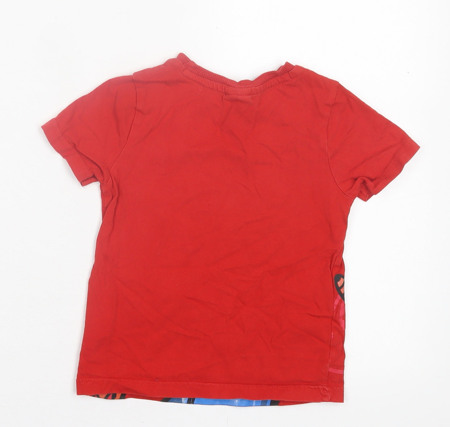 F&F Boys Red Cotton Basic T-Shirt Size 3-4 Years Crew Neck Pullover - Spider Man
