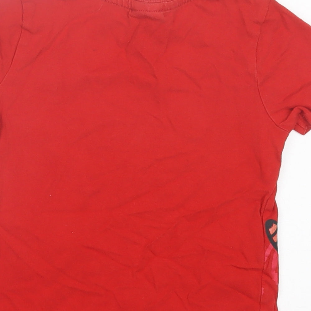 F&F Boys Red Cotton Basic T-Shirt Size 3-4 Years Crew Neck Pullover - Spider Man