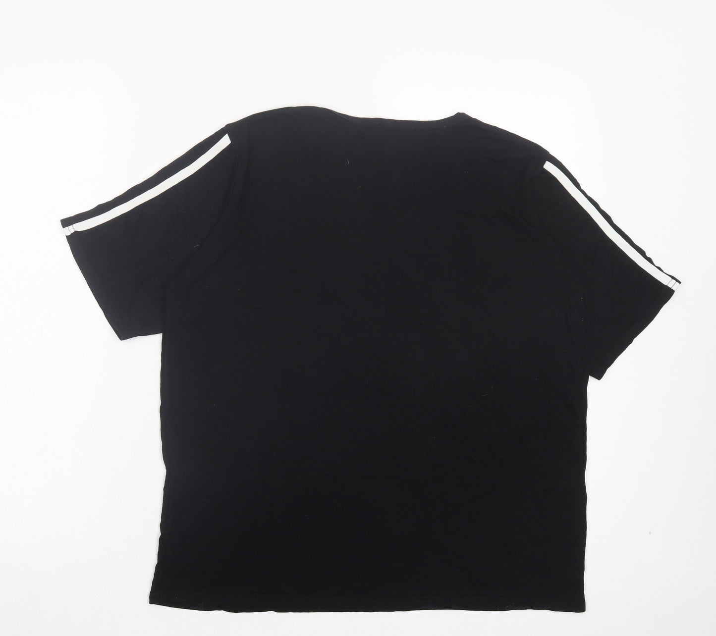 Boohoo Womens Black Striped Viscose Basic T-Shirt Size 12 Crew Neck