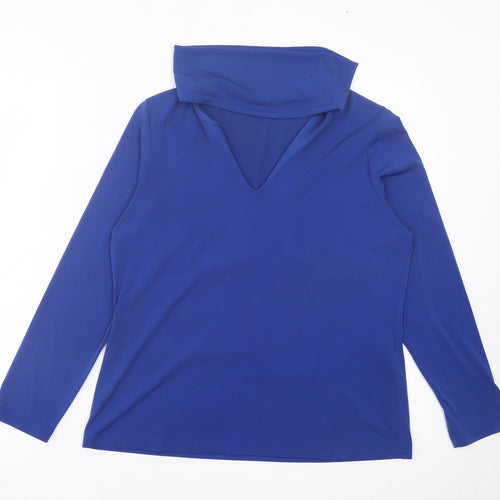 Avalon Womens Blue Polyester Basic T-Shirt Size 14 Halter