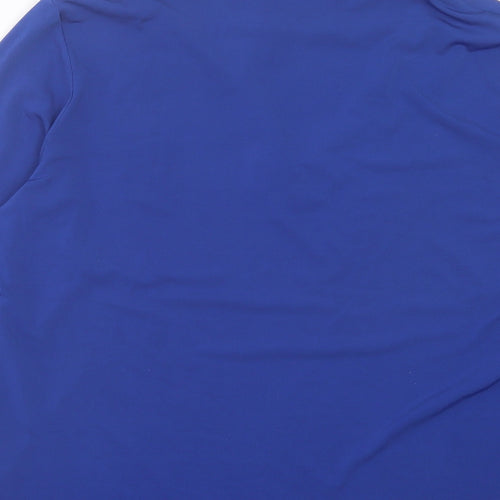 Avalon Womens Blue Polyester Basic T-Shirt Size 14 Halter