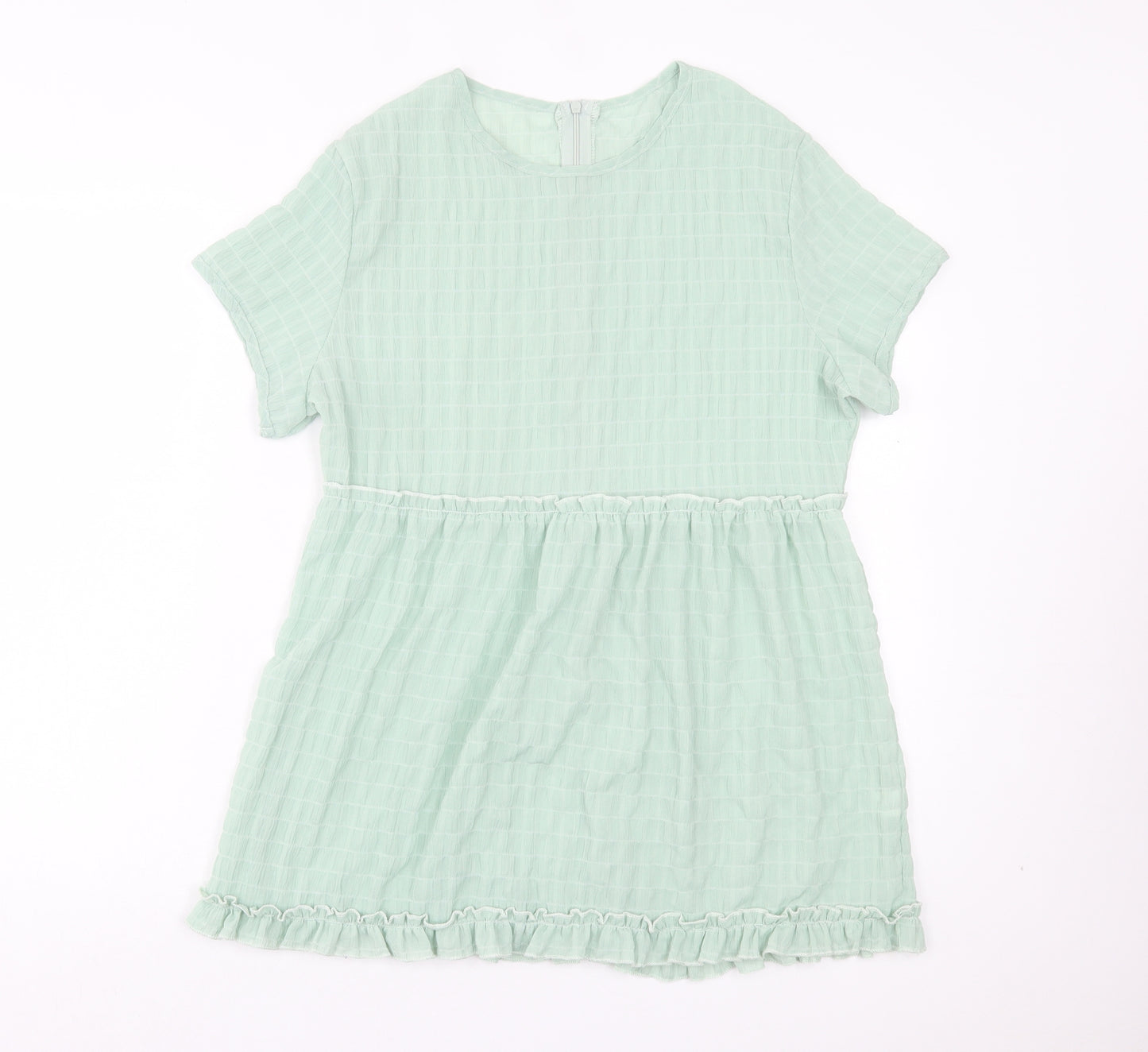 Preworn Womens Green Cotton Basic T-Shirt Size L Crew Neck