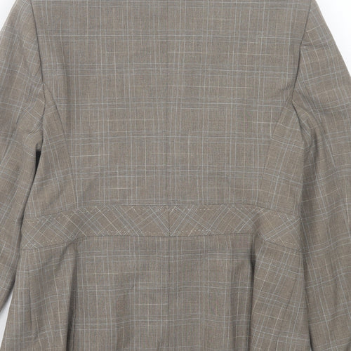 NEXT Womens Grey Plaid Jacket Blazer Size 12 Button