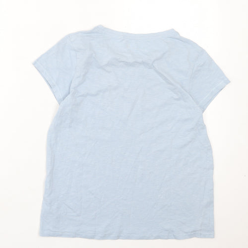 NEXT Girls Blue Cotton Basic T-Shirt Size 10 Years Crew Neck Pullover