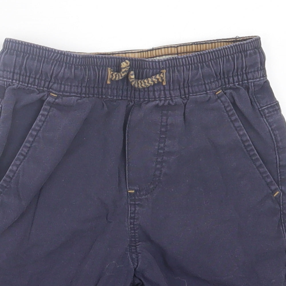 Denim & Co. Boys Blue Cotton Chino Shorts Size 2-3 Years Regular Drawstring