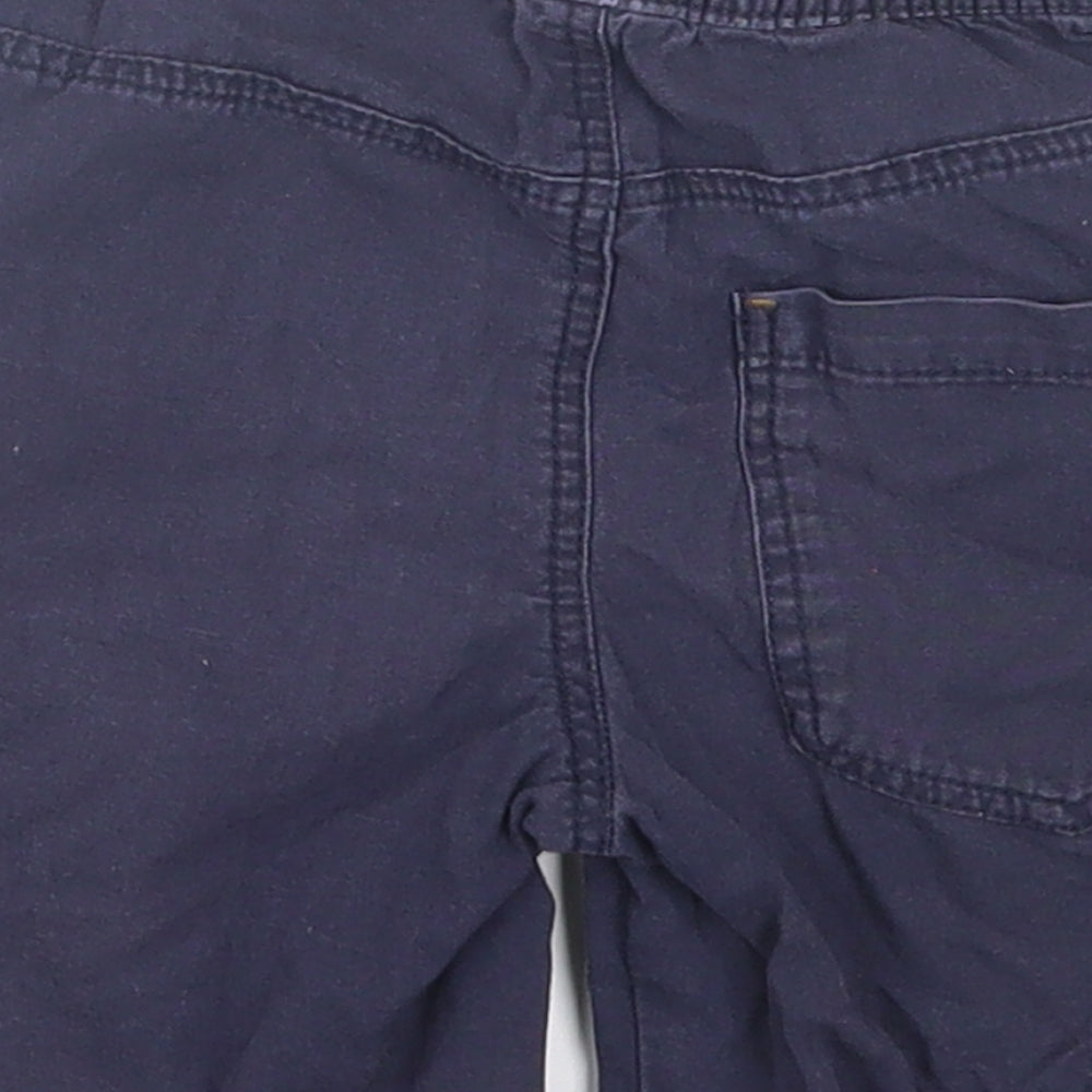 Denim & Co. Boys Blue Cotton Chino Shorts Size 2-3 Years Regular Drawstring