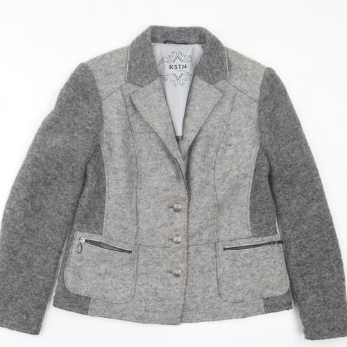 Kristen Womens Grey Jacket Size 14 Zip