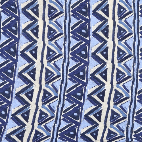 Monsoon Womens Blue Geometric Polyester Basic T-Shirt Size M Round Neck