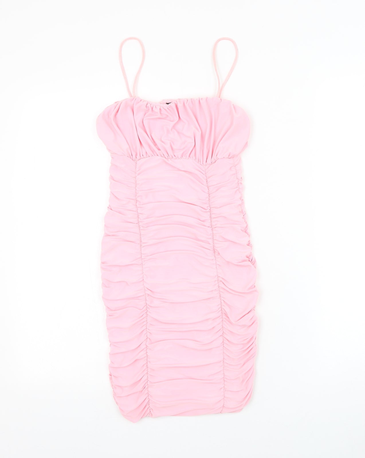 Girls On Film Womens Pink Polyester Mini Size 6 Square Neck Pullover - Ruched