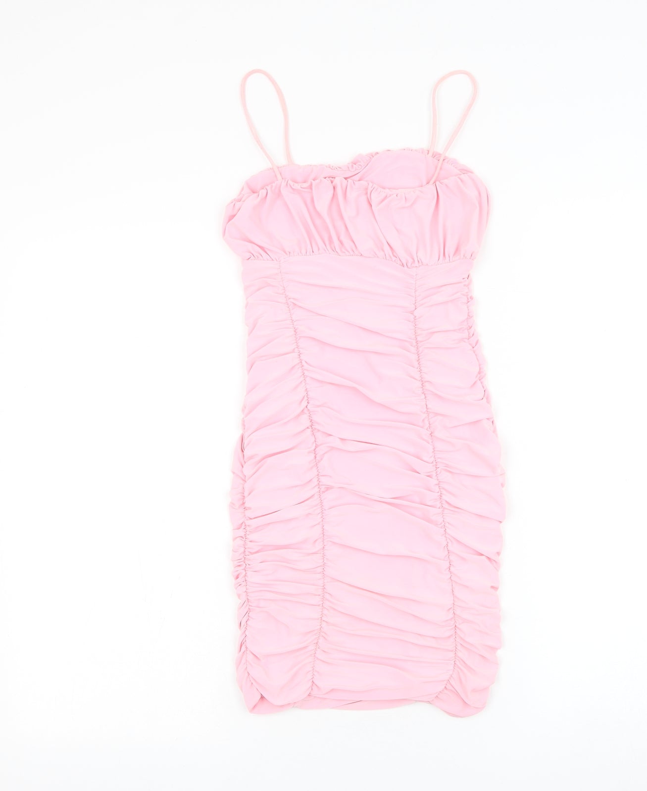Girls On Film Womens Pink Polyester Mini Size 6 Square Neck Pullover - Ruched