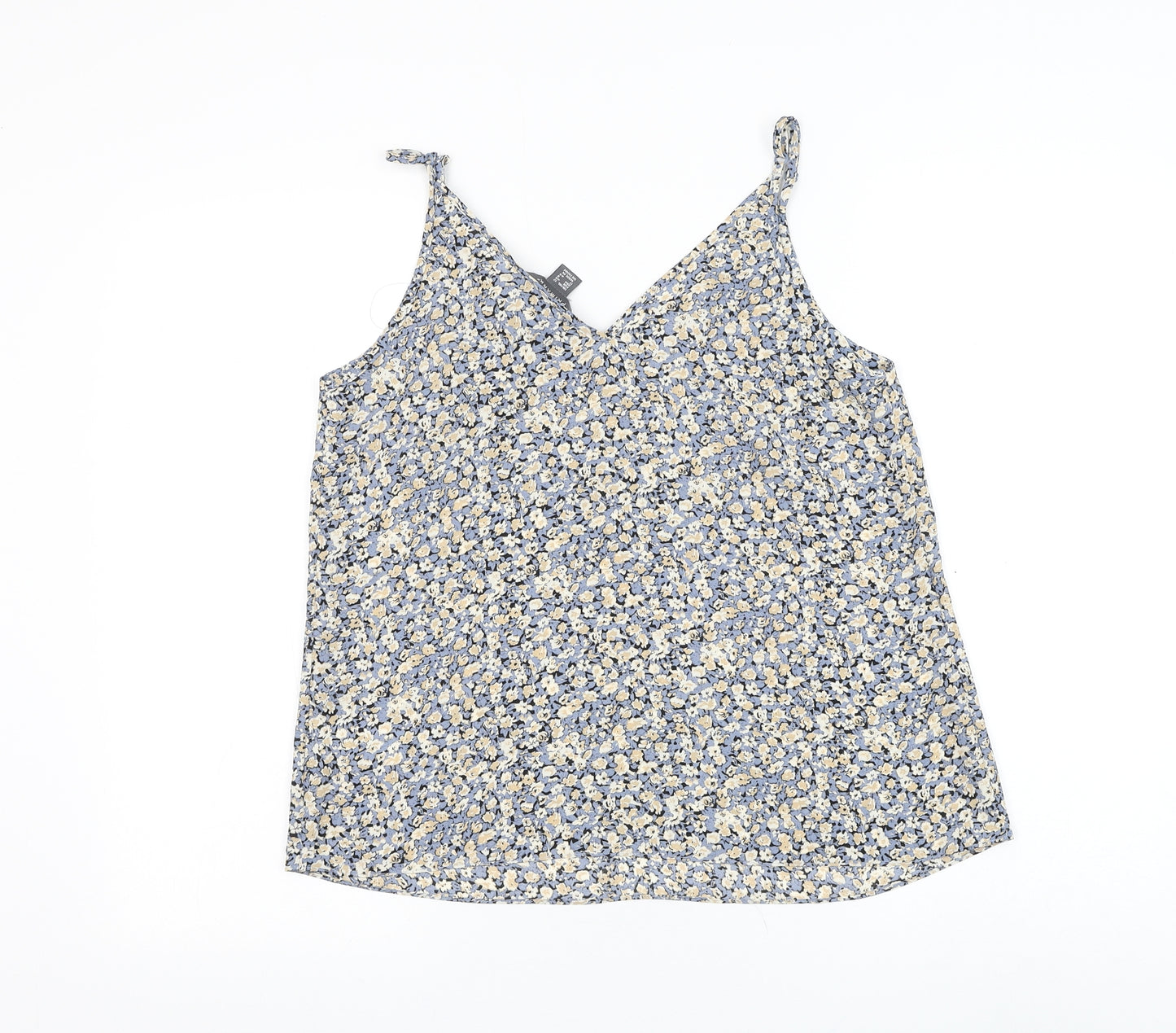 Primark Womens Blue Floral Polyester Camisole Tank Size 12 V-Neck