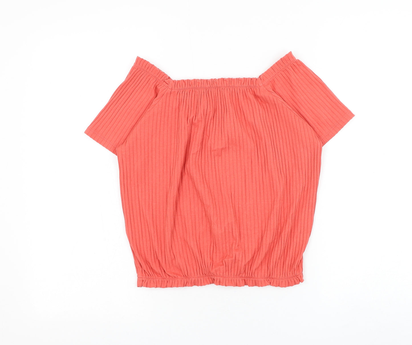 George Girls Pink Cotton Basic Blouse Size 11-12 Years Square Neck Pullover - Flower