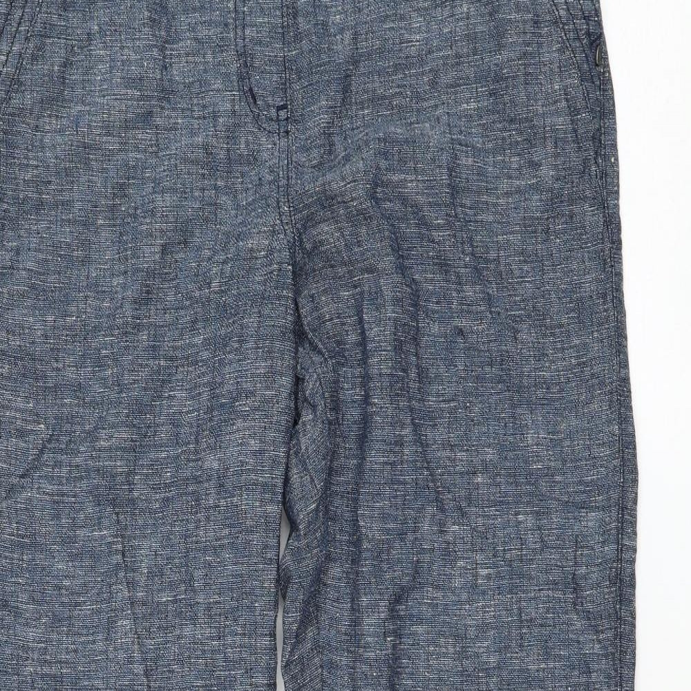 George Womens Blue Linen Trousers Size 10 L27 in Regular Drawstring