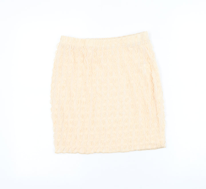 SheIn Womens Beige Polyester Straight & Pencil Skirt Size S
