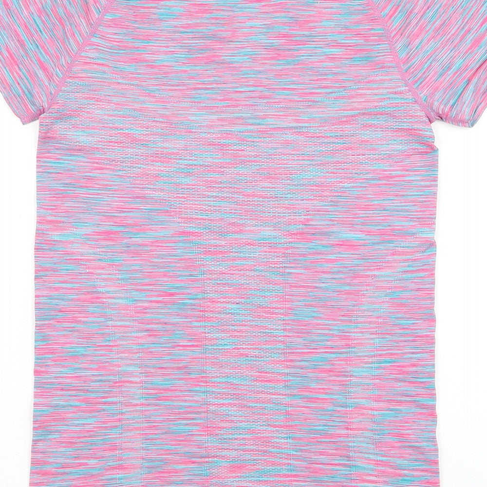 Primark Womens Multicoloured Striped Polyester Basic T-Shirt Size S Round Neck Pullover