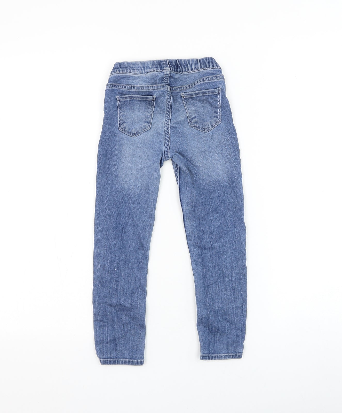 H&M Girls Blue Cotton Skinny Jeans Size 4-5 Years Regular Pullover - Rabbit