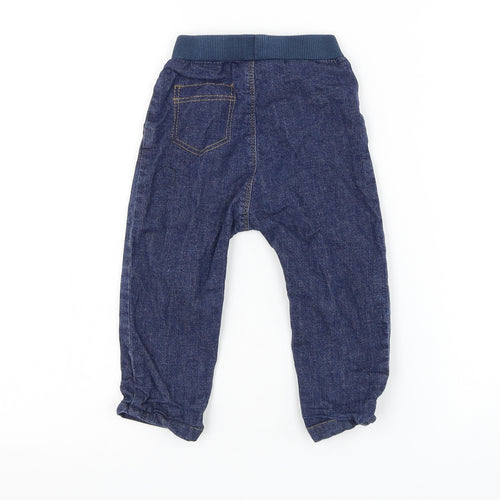 George Boys Blue Cotton Capri Jeans Size 12-18 Months Drawstring