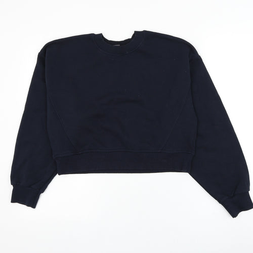 Primark Womens Blue Cotton Pullover Sweatshirt Size 6 Pullover - Cropped