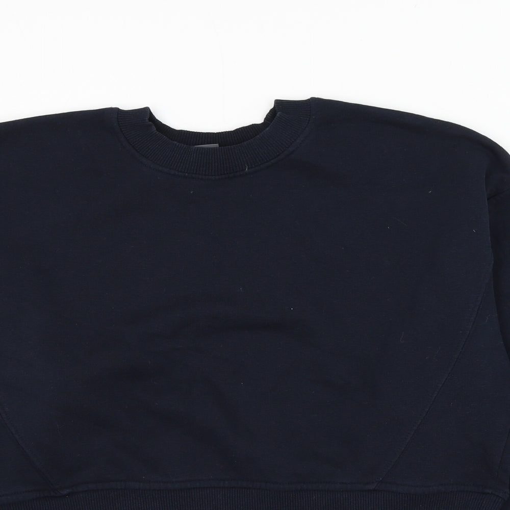 Primark Womens Blue Cotton Pullover Sweatshirt Size 6 Pullover - Cropped