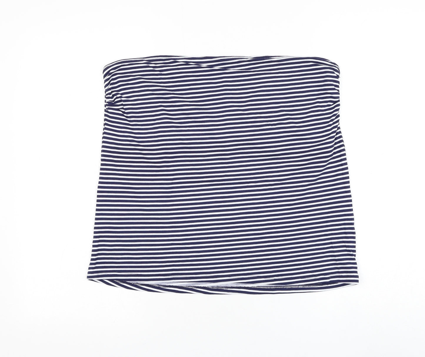 George Womens Blue Striped Cotton Basic Tank Size 18 Off the Shoulder