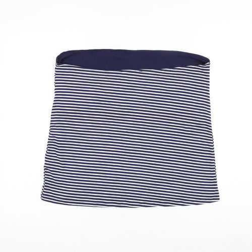 George Womens Blue Striped Cotton Basic Tank Size 18 Off the Shoulder