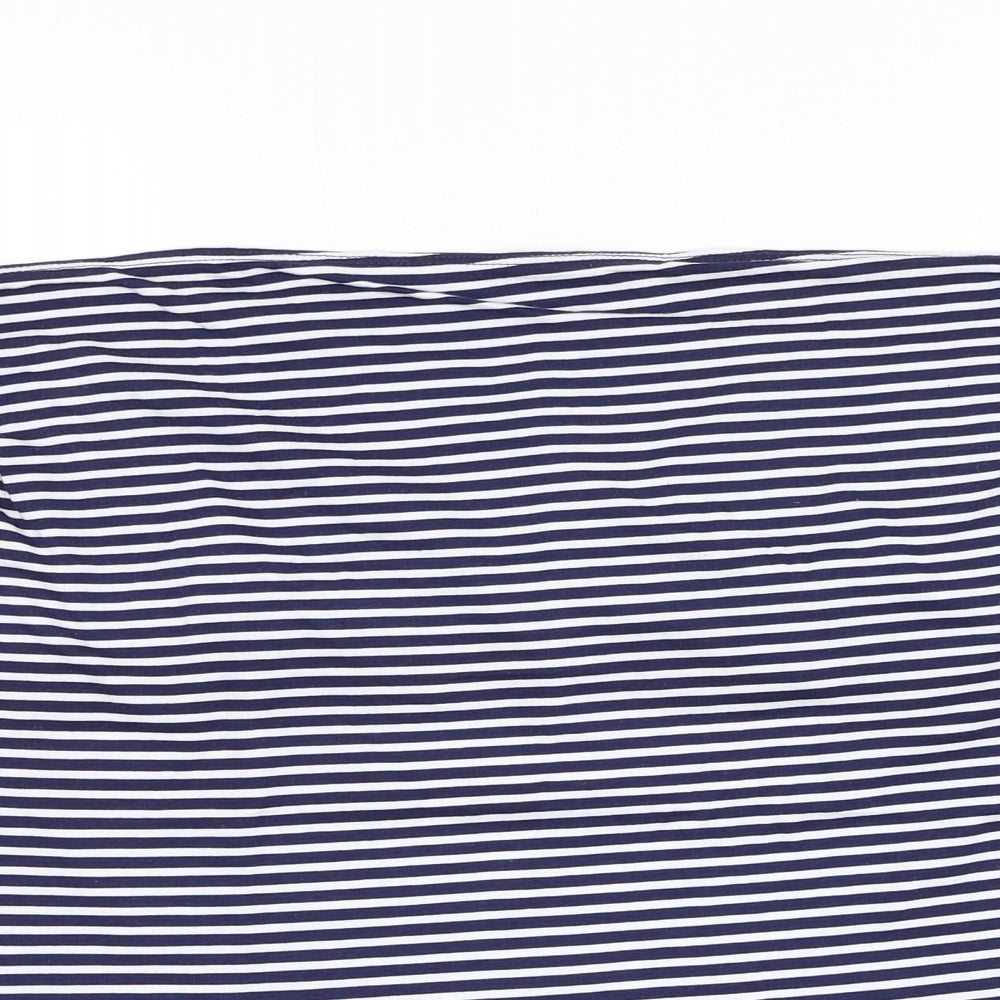 George Womens Blue Striped Cotton Basic Tank Size 18 Off the Shoulder