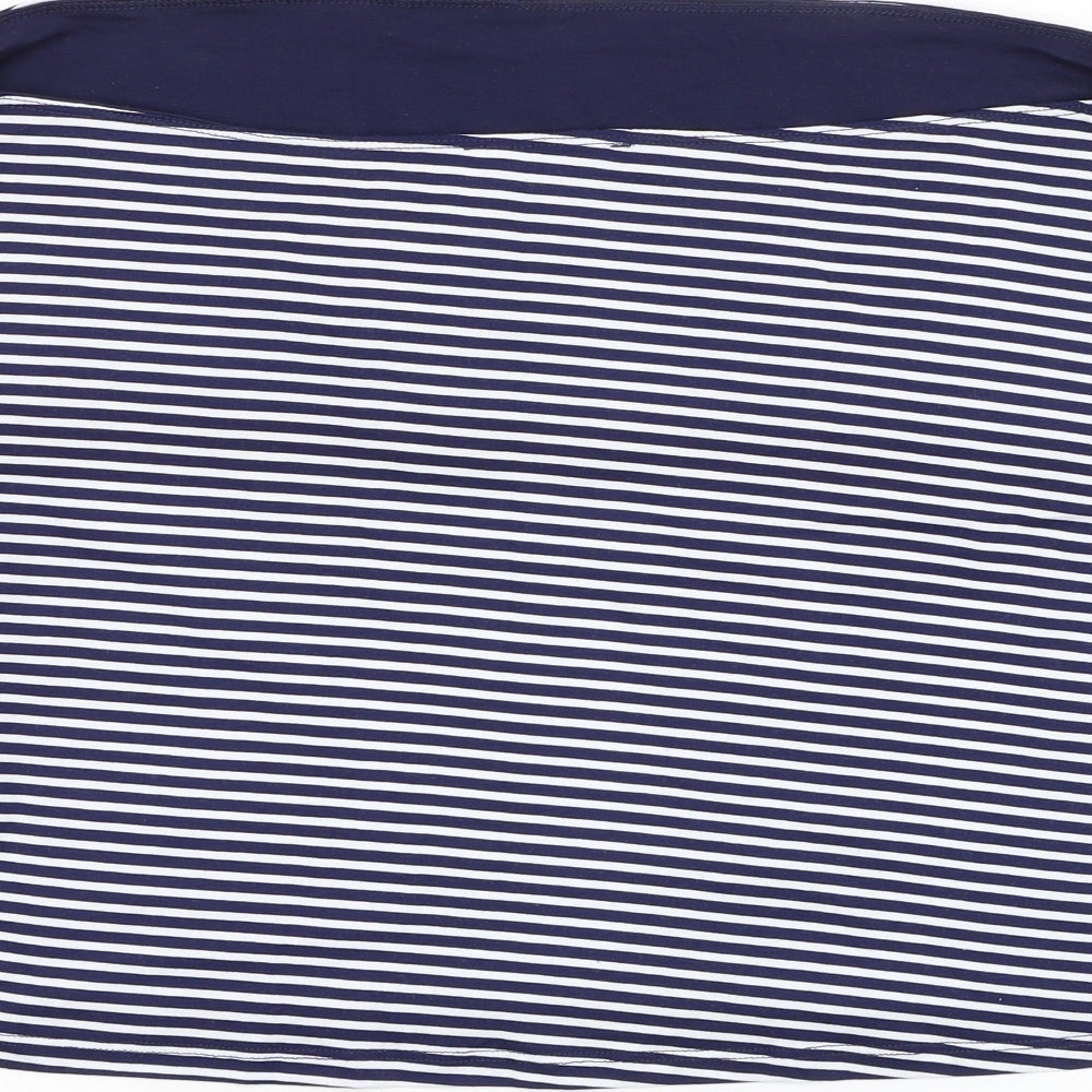 George Womens Blue Striped Cotton Basic Tank Size 18 Off the Shoulder