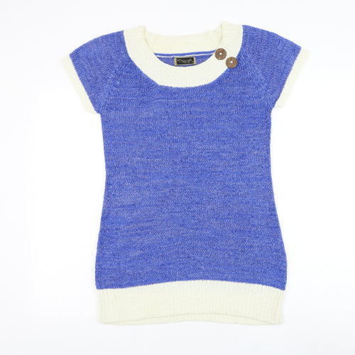 Originals Womens Blue Scoop Neck Acrylic Pullover Jumper Size M