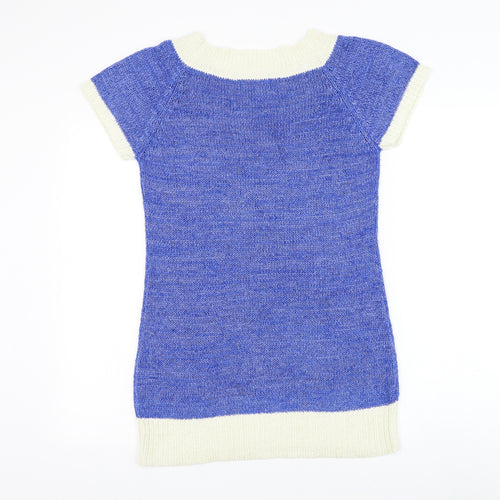 Originals Womens Blue Scoop Neck Acrylic Pullover Jumper Size M