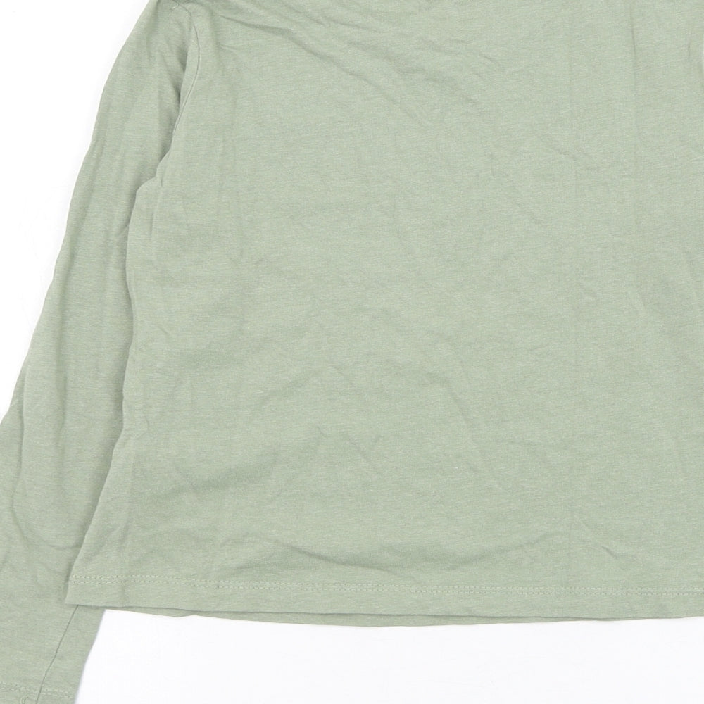 Primark Girls Green Cotton Basic T-Shirt Size 8-9 Years Round Neck Pullover - Believe In Yourself