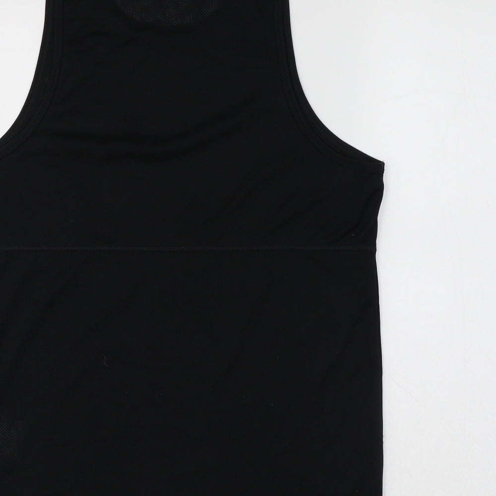 Nike Mens Black Polyester Basic Tank Size L Round Neck