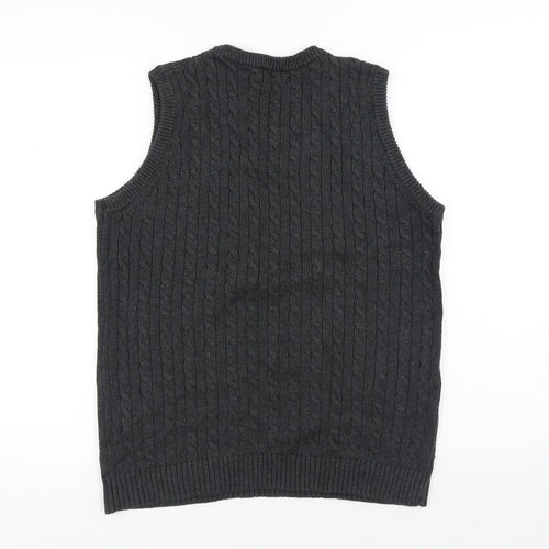 Xposed Mens Grey V-Neck Cotton Vest Jumper Size L