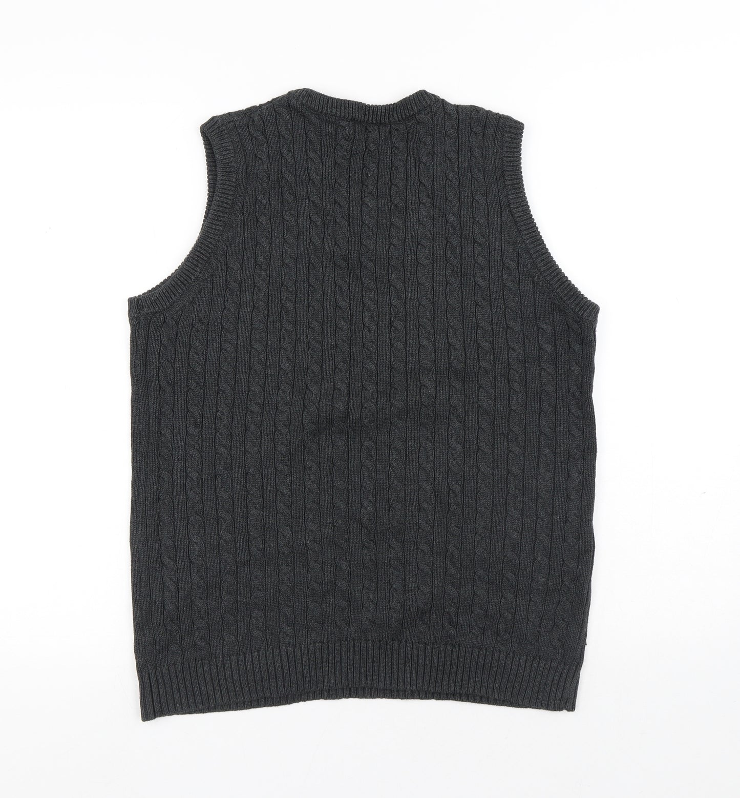 Xposed Mens Grey V-Neck Cotton Vest Jumper Size L