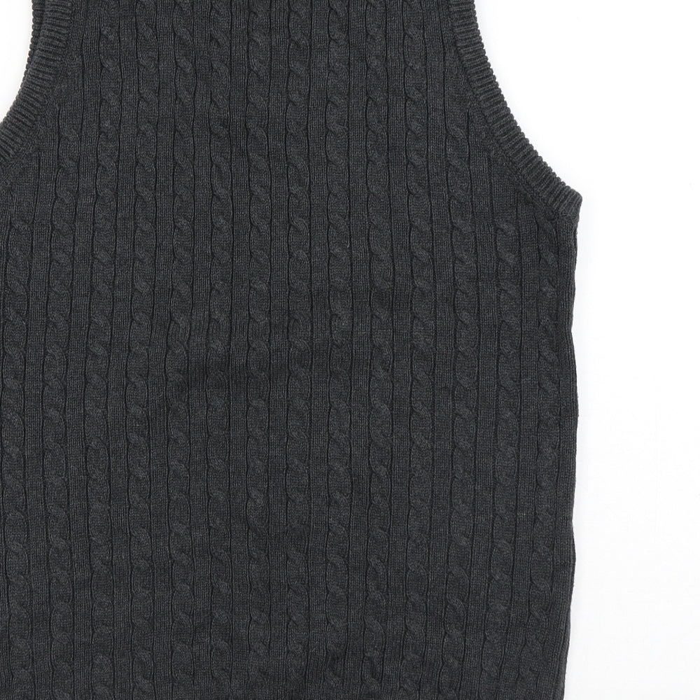 Xposed Mens Grey V-Neck Cotton Vest Jumper Size L