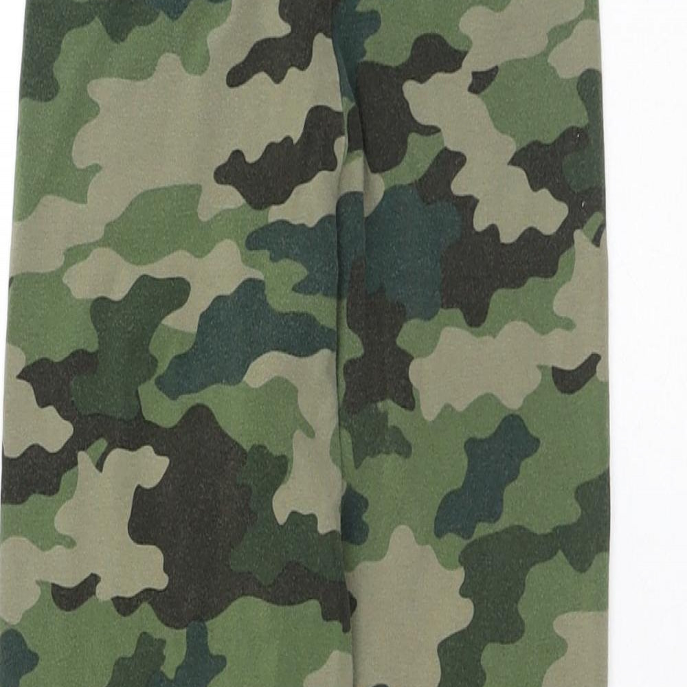 Marks and Spencer Girls Green Camouflage Cotton Jogger Trousers Size 10-11 Years Regular - Leggings