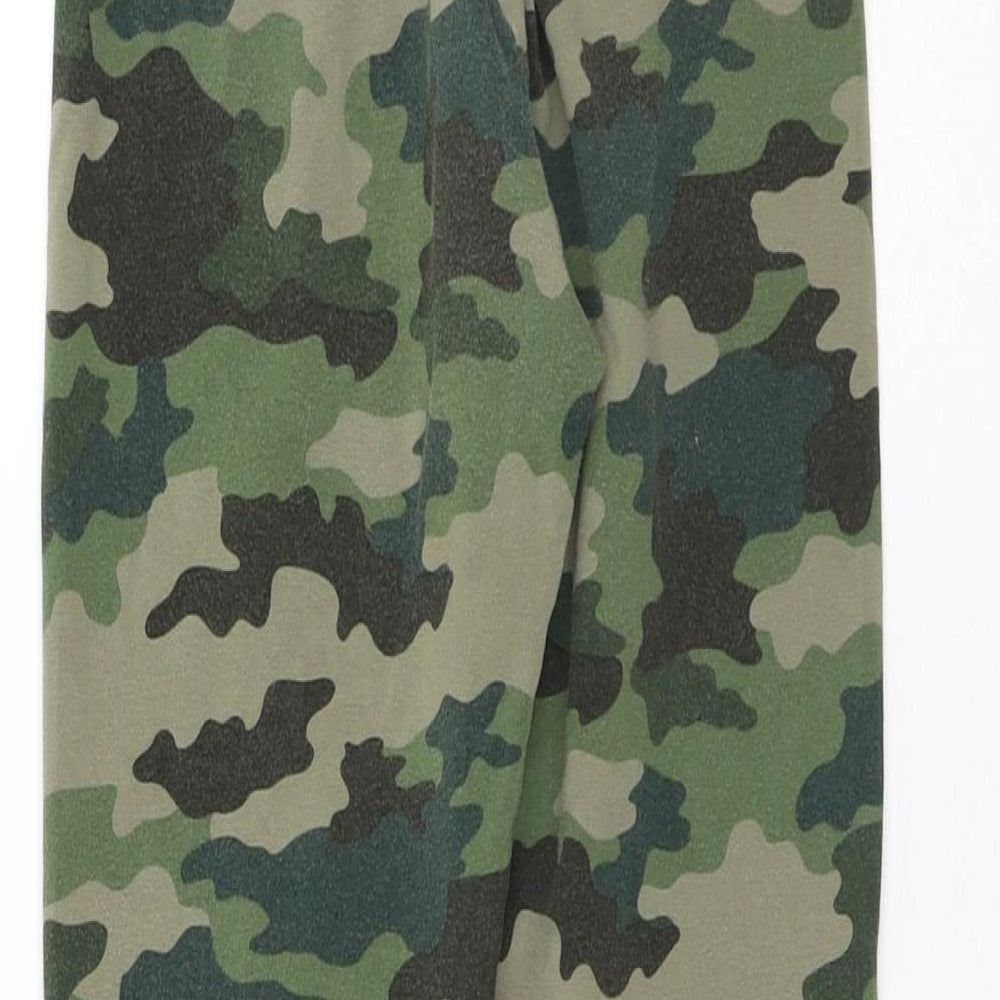 Marks and Spencer Girls Green Camouflage Cotton Jogger Trousers Size 10-11 Years Regular - Leggings