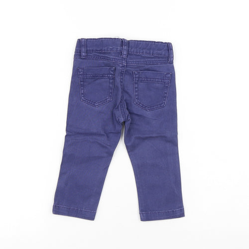 United Colors of Benetton Boys Blue Cotton Capri Jeans Size 12 Months Button