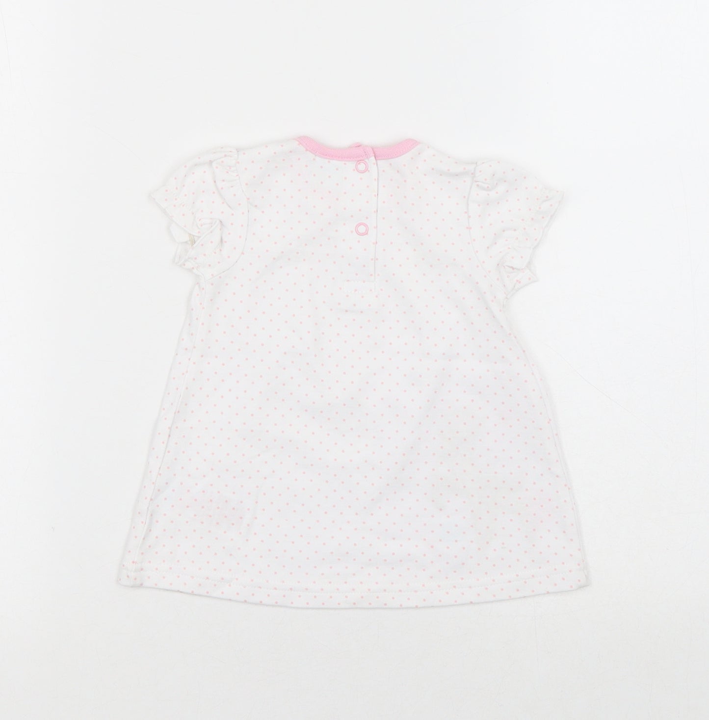 Disney Girls White Geometric Cotton Cami Dress Size 3-6 Months Snap - Bambi