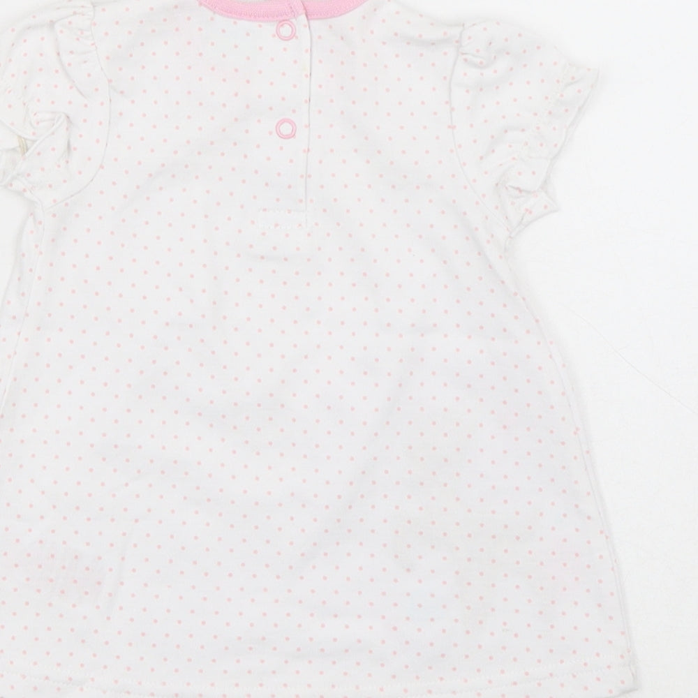 Disney Girls White Geometric Cotton Cami Dress Size 3-6 Months Snap - Bambi