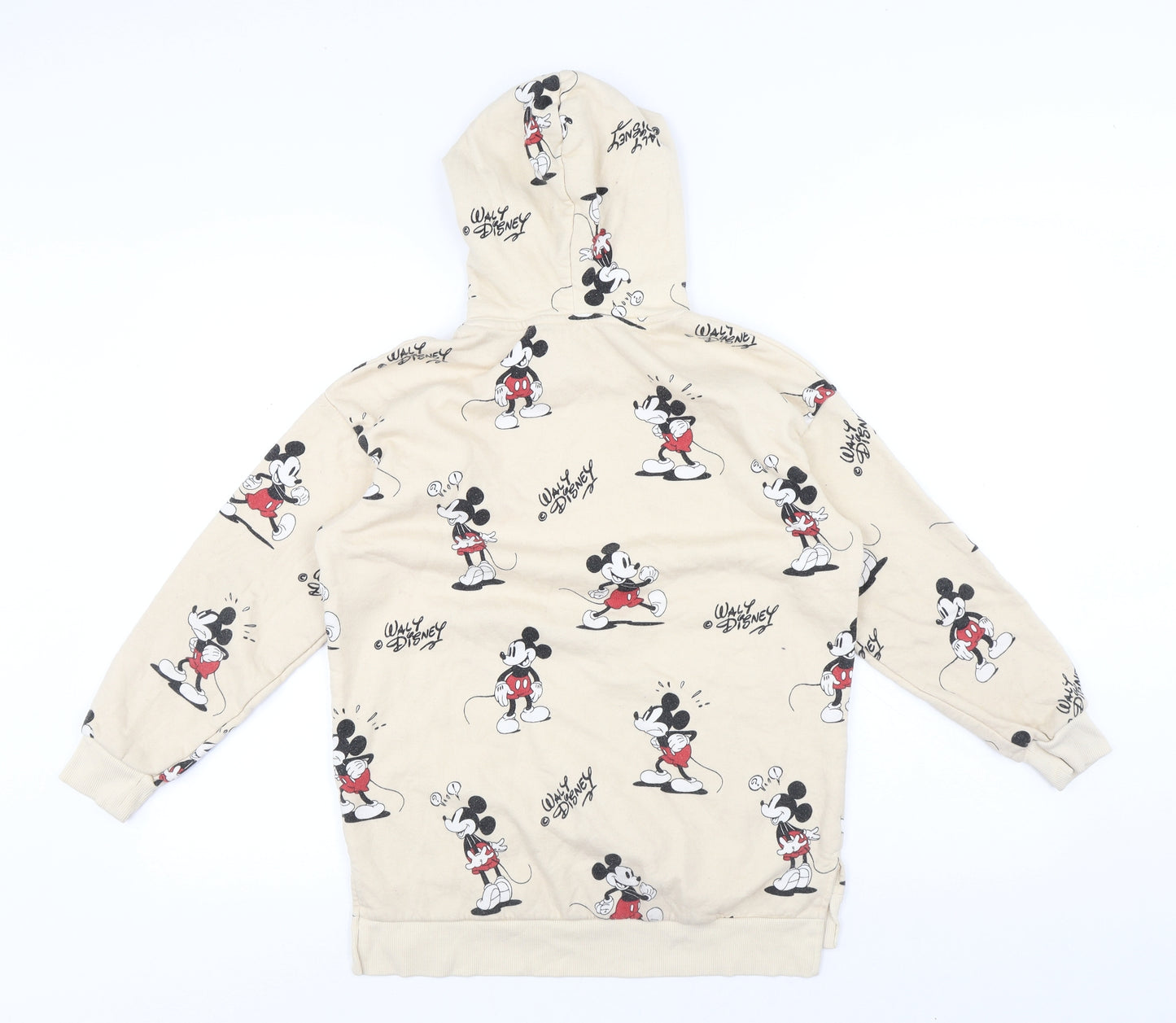 H&M Girls Beige Geometric Polyester Pullover Hoodie Size 10-11 Years - Mickey Mouse