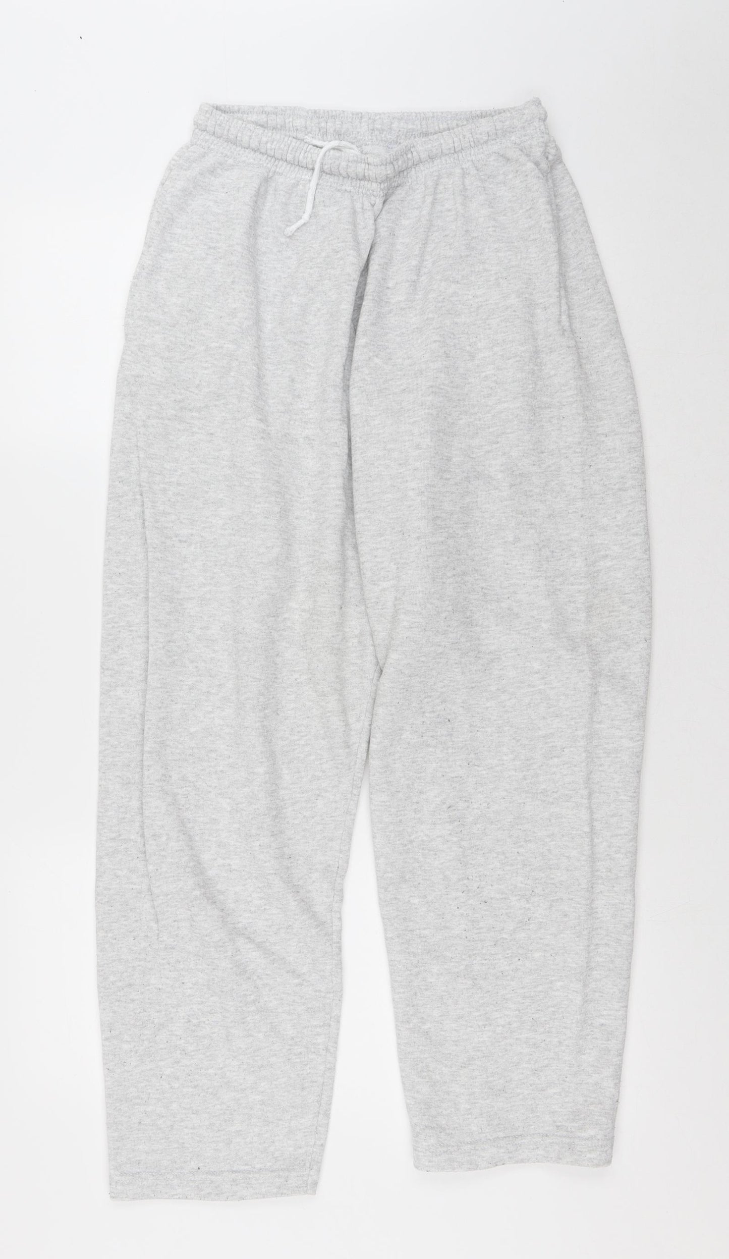 Preworn Mens Grey Cotton Jogger Trousers Size M L28 in Regular Drawstring