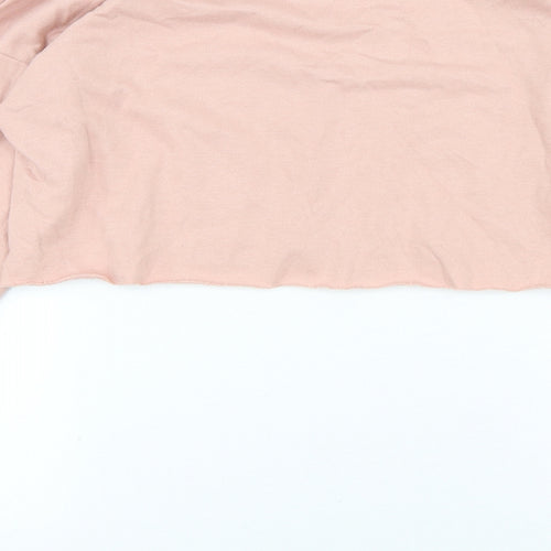 PRETTYLITTLETHING Womens Pink Cotton Pullover Sweatshirt Size 6 - Cropped