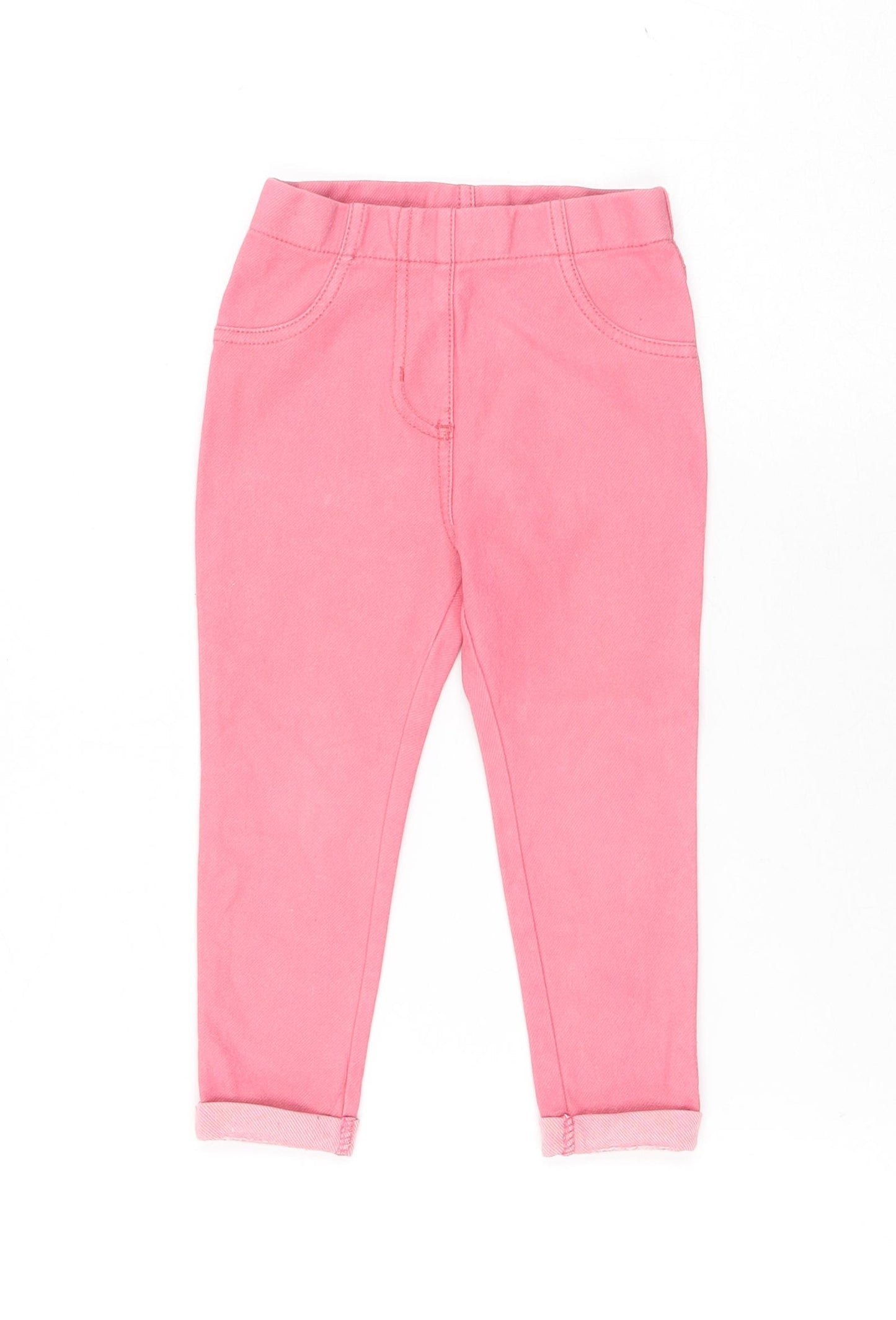 NEXT Girls Pink Cotton Capri Jeans Size 18 Months