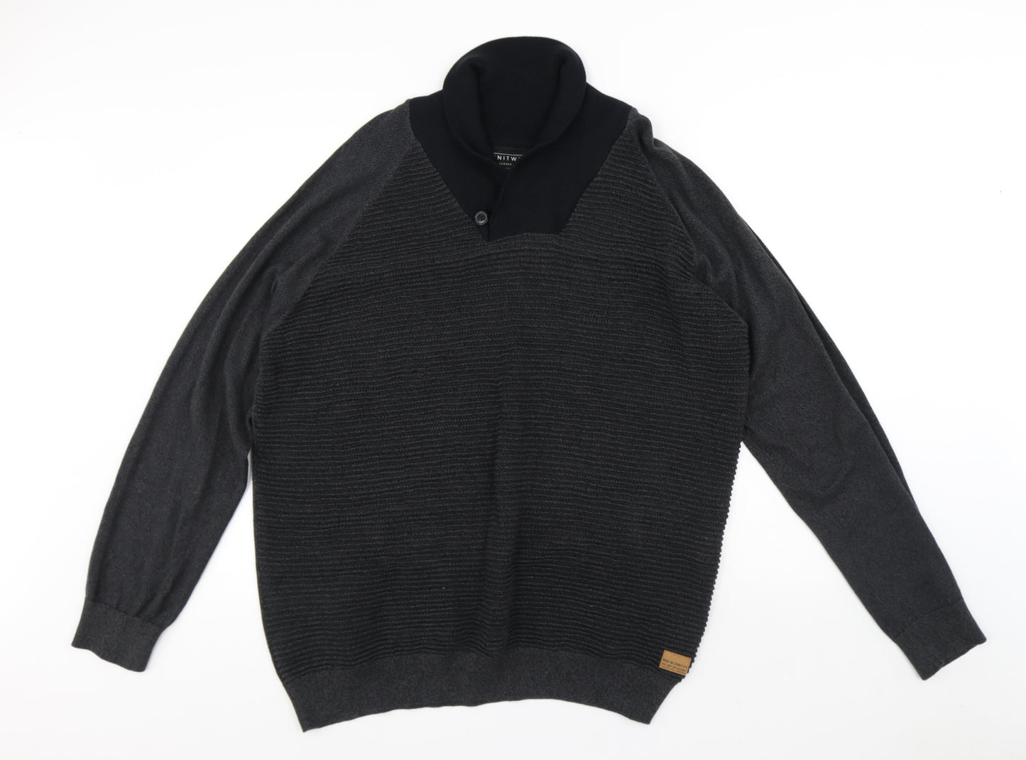 F&F Mens Grey Cotton Pullover Sweatshirt Size XL