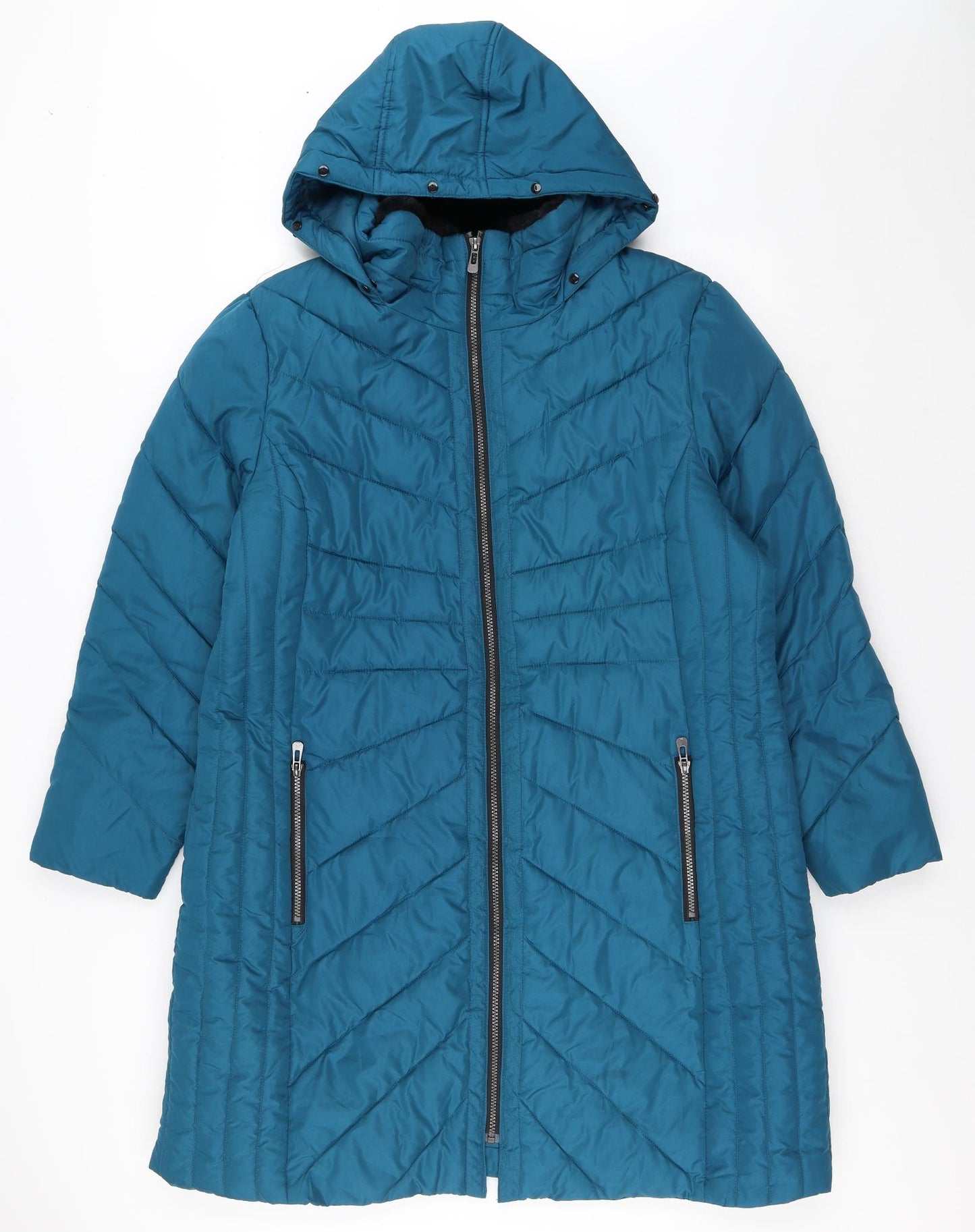 Bonmarché Womens Blue Quilted Coat Size 20 Zip