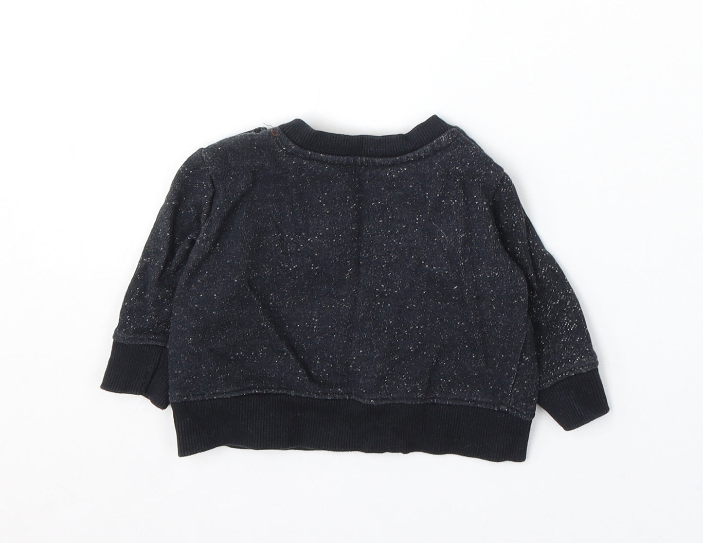 Earlydays Boys Black Cotton Pullover Jumper Size 3-6 Months Snap - Little Man