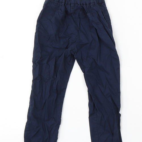 H&M Boys Blue Cotton Chino Trousers Size 4-5 Years Regular Button