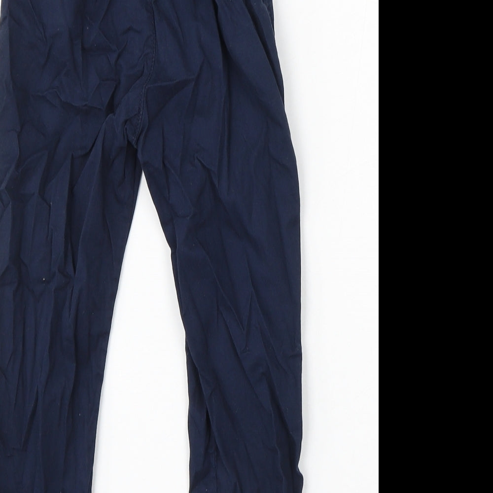 H&M Boys Blue Cotton Chino Trousers Size 4-5 Years Regular Button