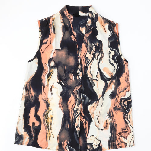 SheIn Womens Multicoloured Geometric Polyester Basic Blouse Size M V-Neck